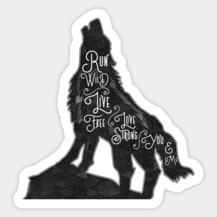 Wolf Howling Run Wild Sticker